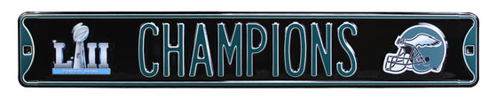 Philadelphia Eagles Steel Street Sign for Super Bowl-SB49 CHAMPIONS on Black