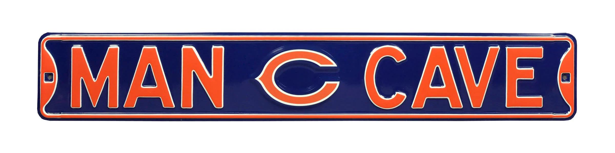 Chicago Bears Steel Street Sign with Logo-MAN CAVE "C" Logo