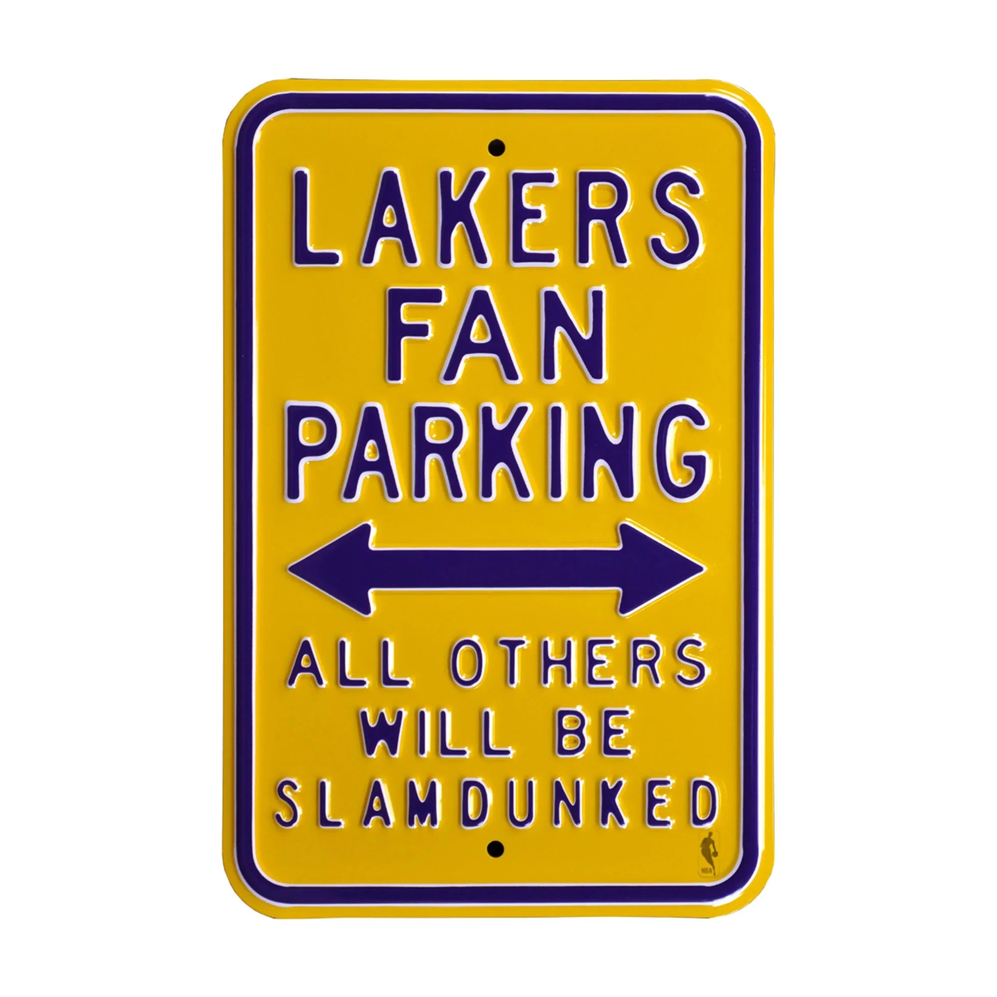 Los Angeles Lakers Steel Parking Sign-ALL OTHER WILL BE SLAM DUNKED