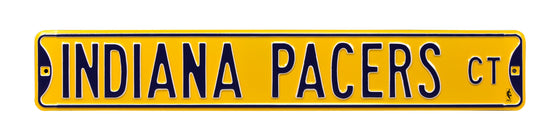 Indiana Pacers Steel Street Sign-INDIANA PACERS CT  on Yellow