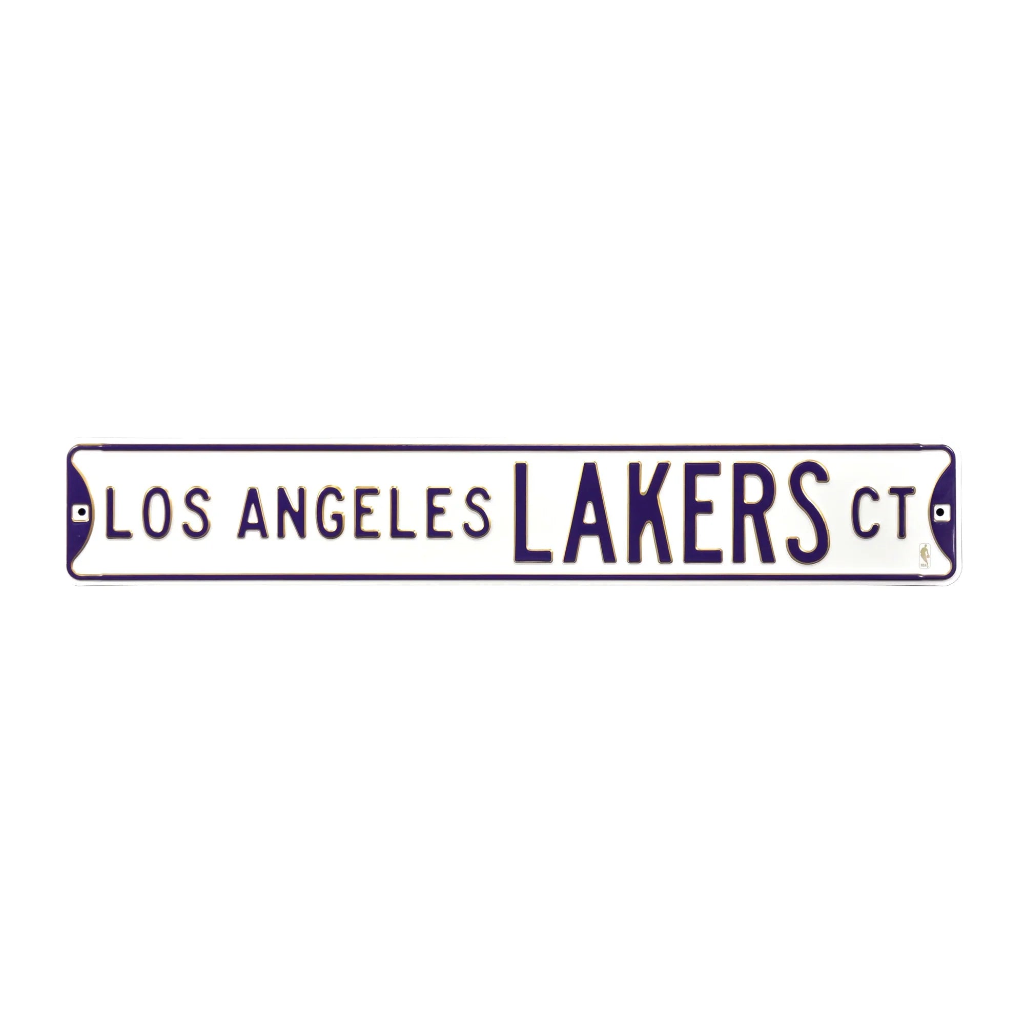 Los Angeles Lakers Steel Street Sign-LOS ANGELES LAKERS CT on White