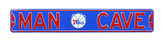 Philadelphia 76ers Steel Street Sign with Throwback Logo-MAN CAVE