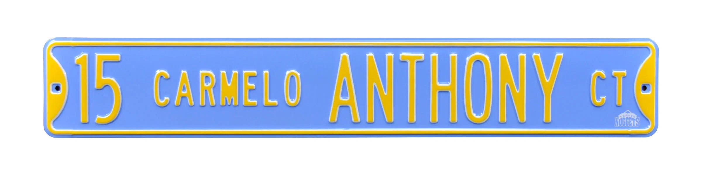 Denver Nuggets Steel Street Sign, Throwback Colors-15 CARMELO ANTHONY CT