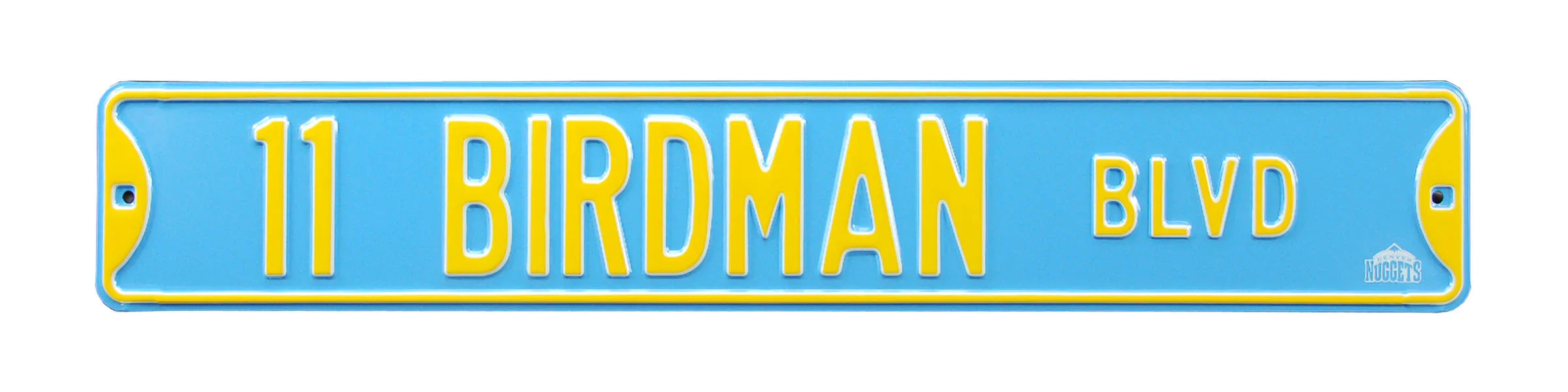 Denver Nuggets Steel Street Sign, Throwback Colors-11 BIRDMAN BLVD