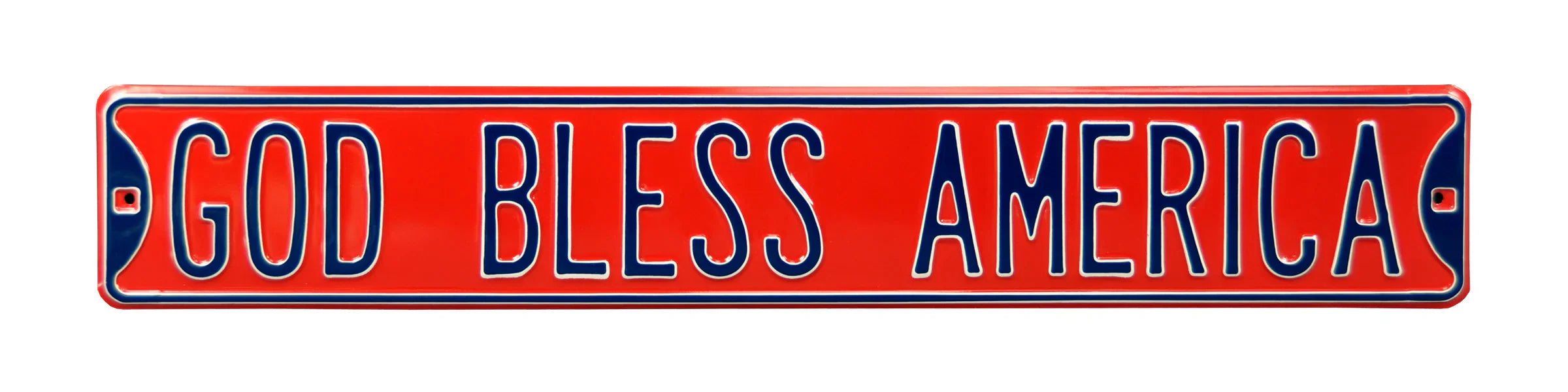 Americana Steel Street Sign-GOD BLESS AMERICA