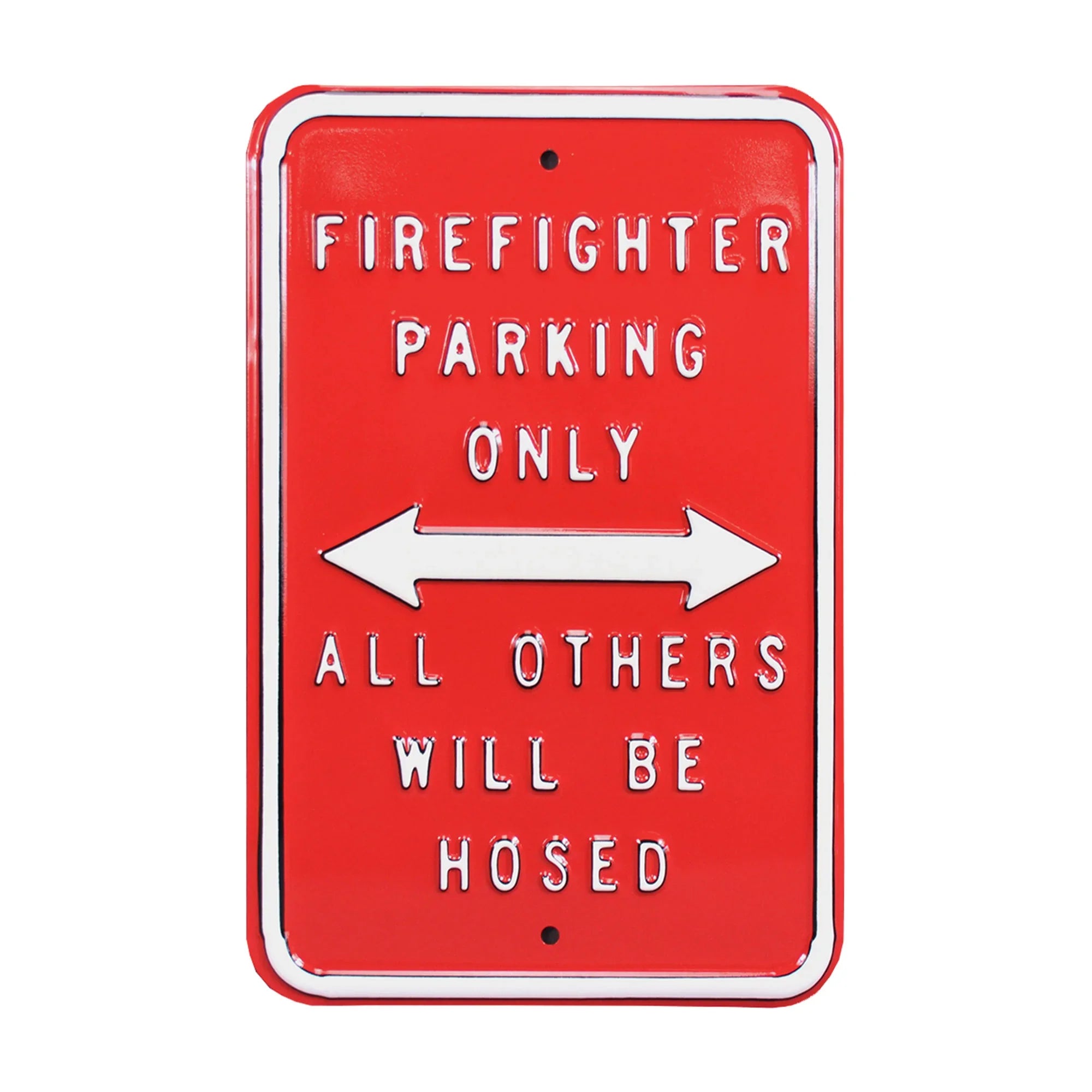 Firefighter Steel Parking Sign-FIREFIGHTERS ONLY