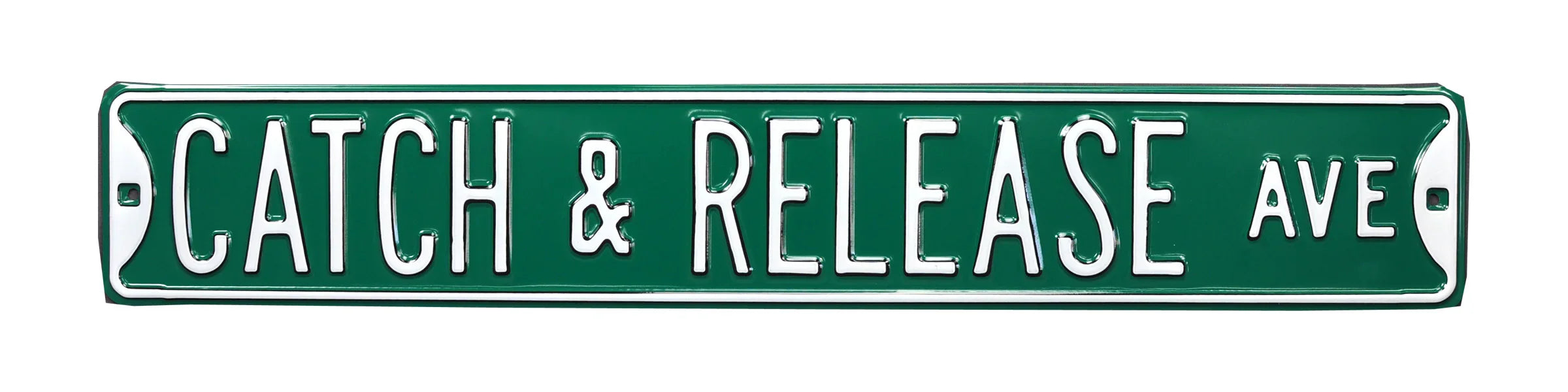 Fishing Steel Street Sign-CATCH & RELEASE AVE