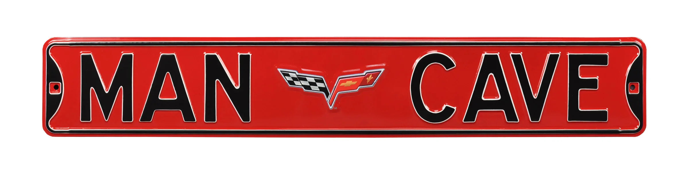 Corvette Steel Street Sign with Logo-MAN CAVE C6