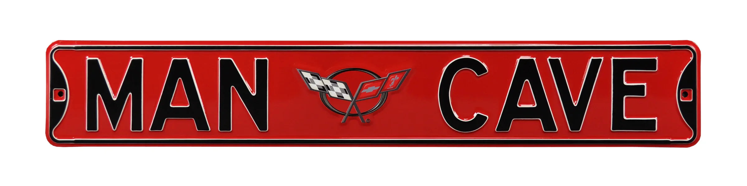 Corvette Steel Street Sign with Logo-MAN CAVE C5