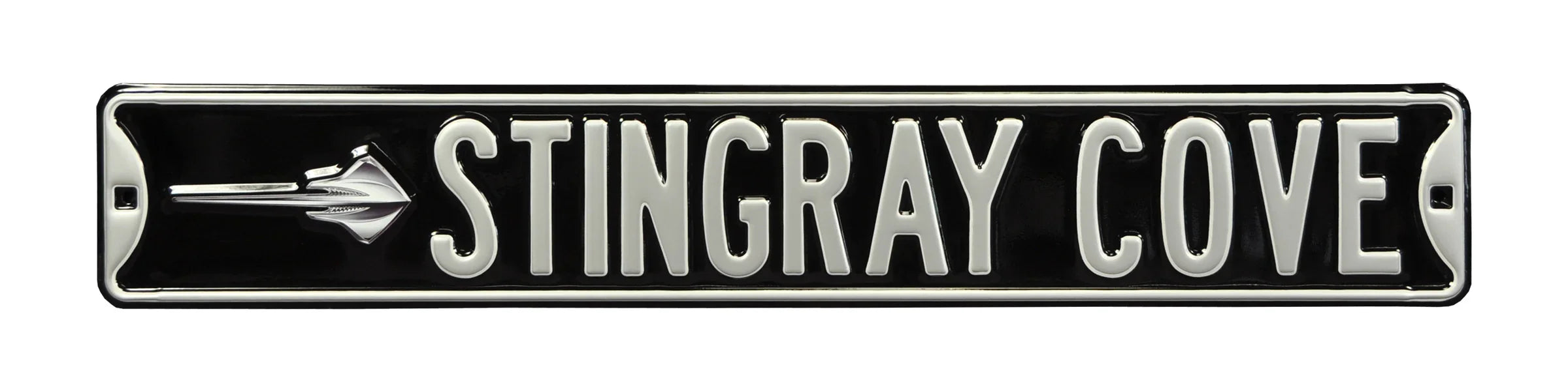 Corvette Steel Street Sign with Logo-STINGRAY COVE