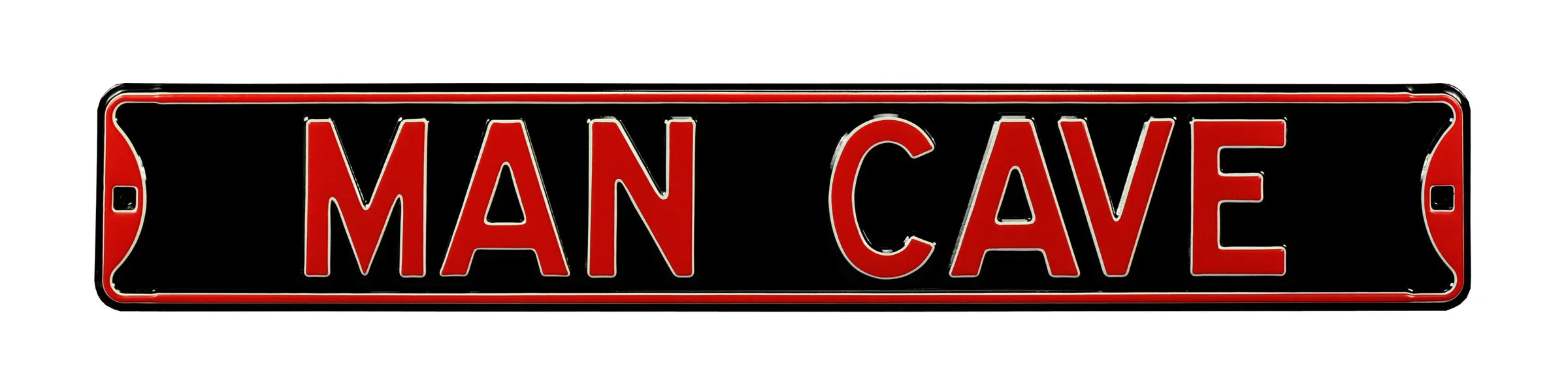 Man Cave Steel Street Sign-MAN CAVE Black/Red