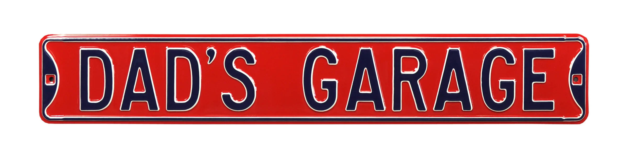 Garage Steel Street Sign-DAD'S GARAGE Red/Black
