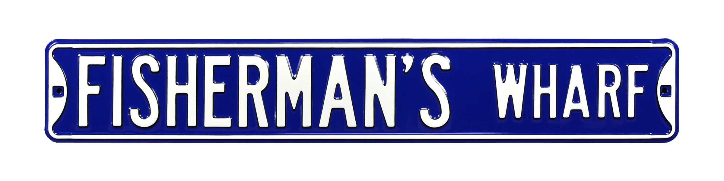 Fishing Steel Street Sign-FISHERMAN'S WHARF