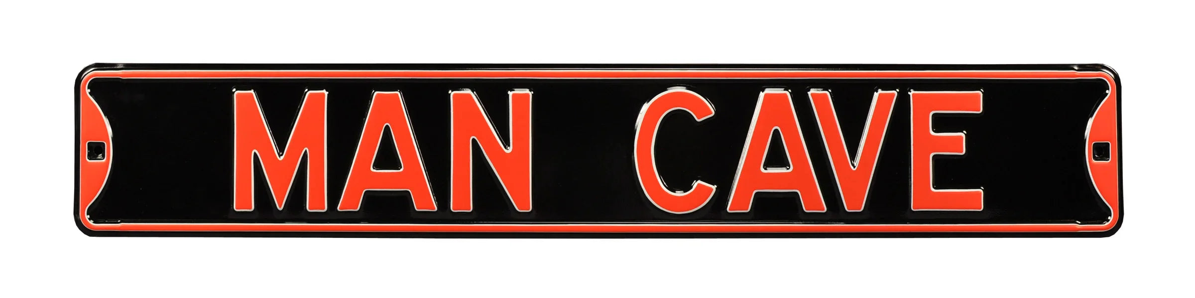 Man Cave Steel Street Sign-MAN CAVE Black/Orange