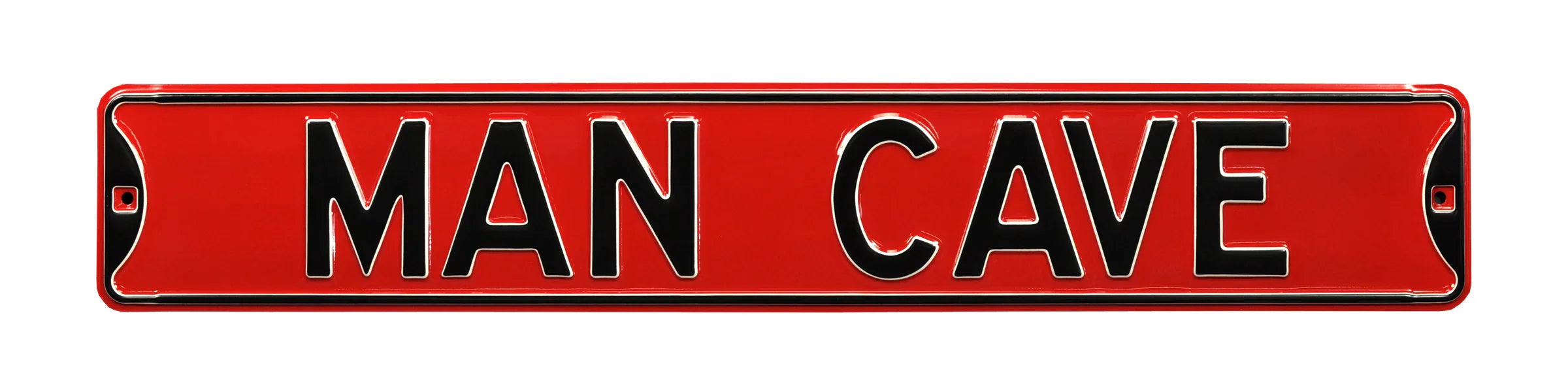 Man Cave Steel Street Sign-MAN CAVE Red/Black
