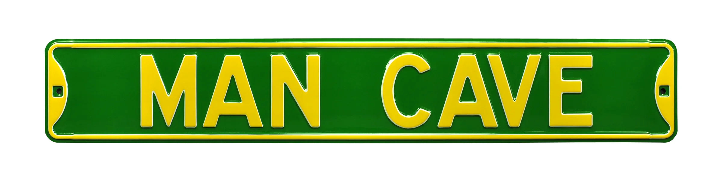Man Cave Steel Street Sign-MAN CAVE Green/Yellow