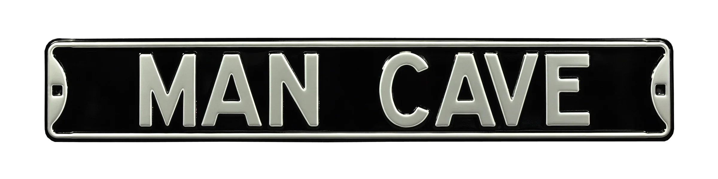 Man Cave Steel Street Sign-MAN CAVE Silver Letters on Black