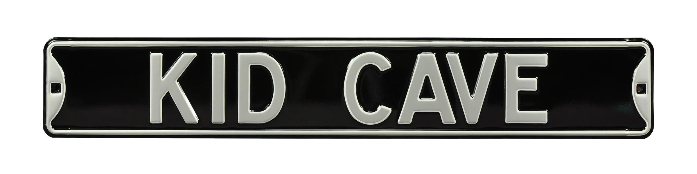Kid Cave Steel Street Sign-KID CAVE Black/Silver