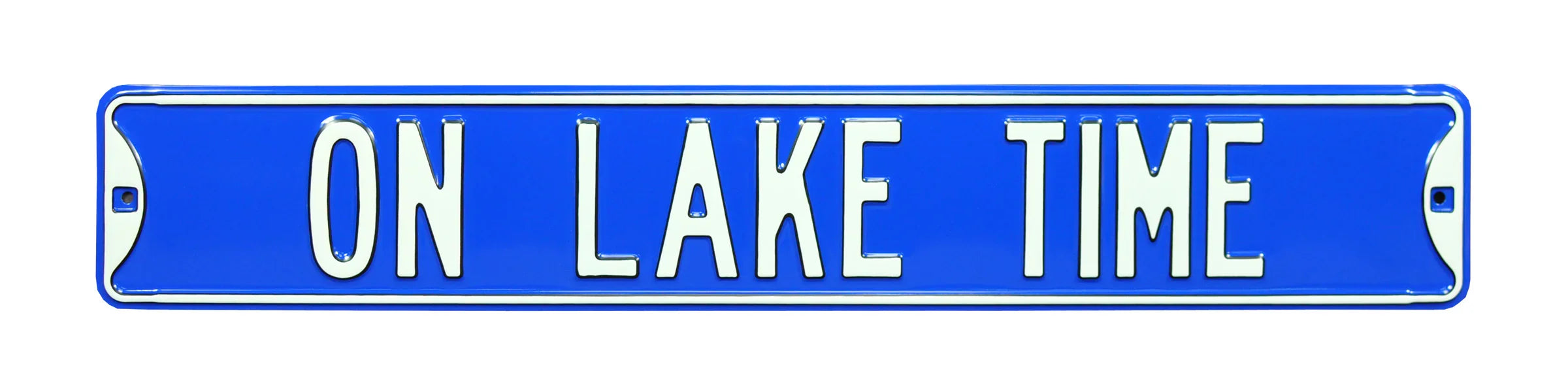 Fishing Steel Street Sign-ON LAKE TIME