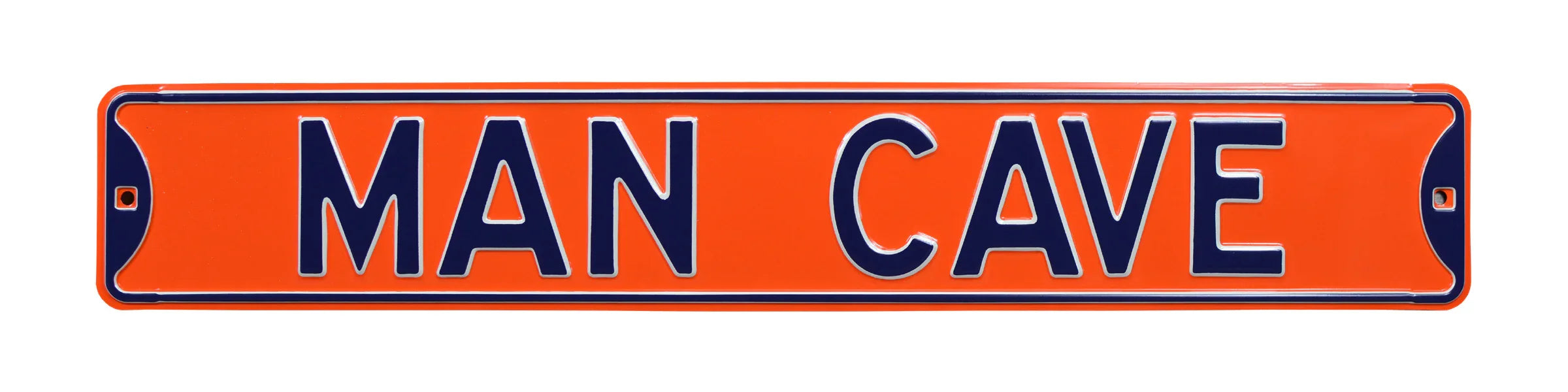 Man Cave Steel Street Sign-MAN CAVE Orange/Navy