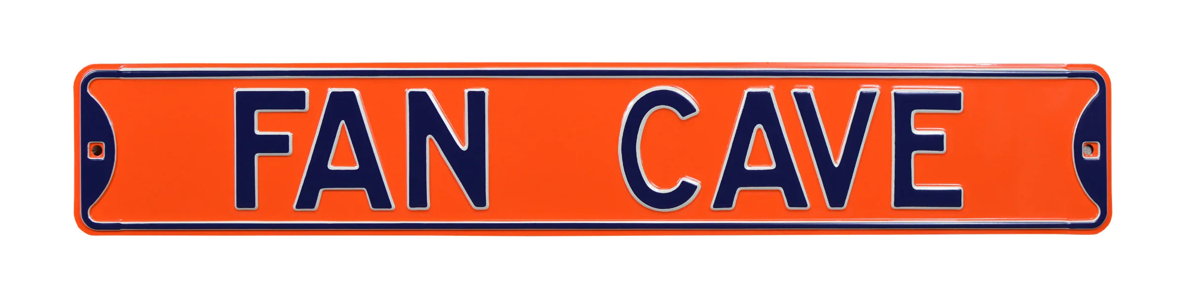 Fan Cave Steel Street Sign-FAN CAVE Orange/Navy