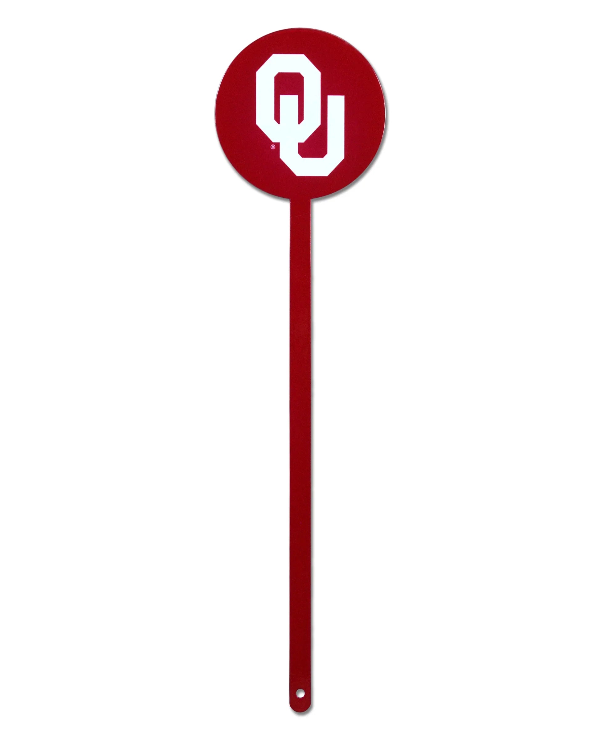 Oklahoma Sooners Laser Cut Steel Garden Stake-OU Logo Red