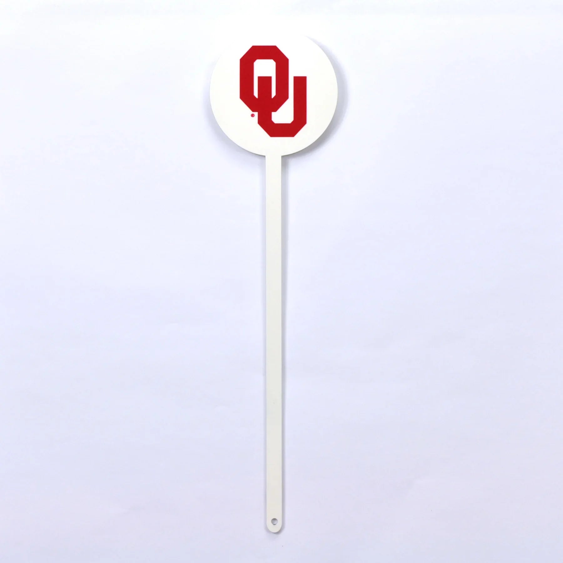 Oklahoma Sooners Laser Cut Steel Garden Stake-OU Logo White