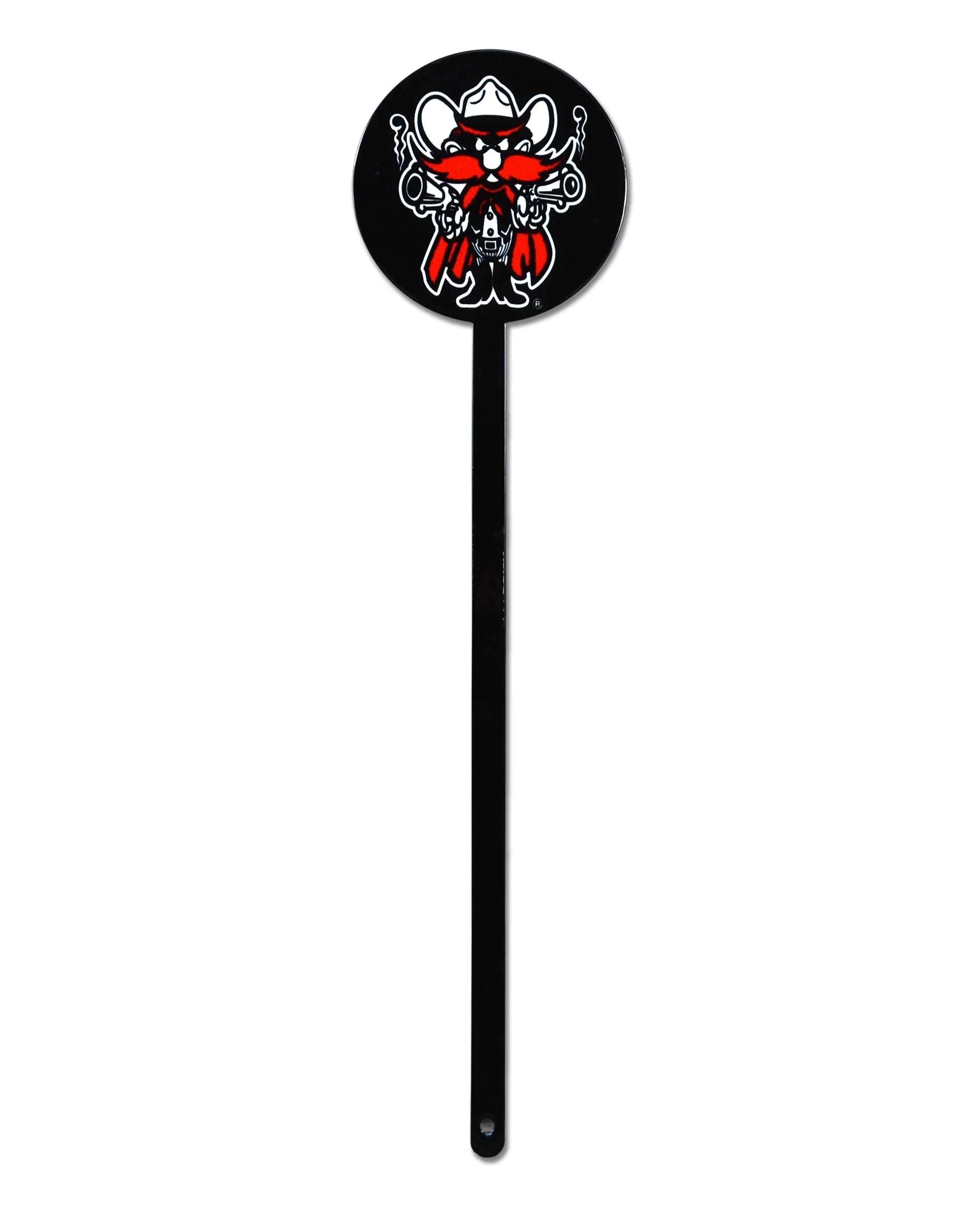 Texas Tech Red Raiders Laser Cut Steel Garden Stake-Mascot on Black