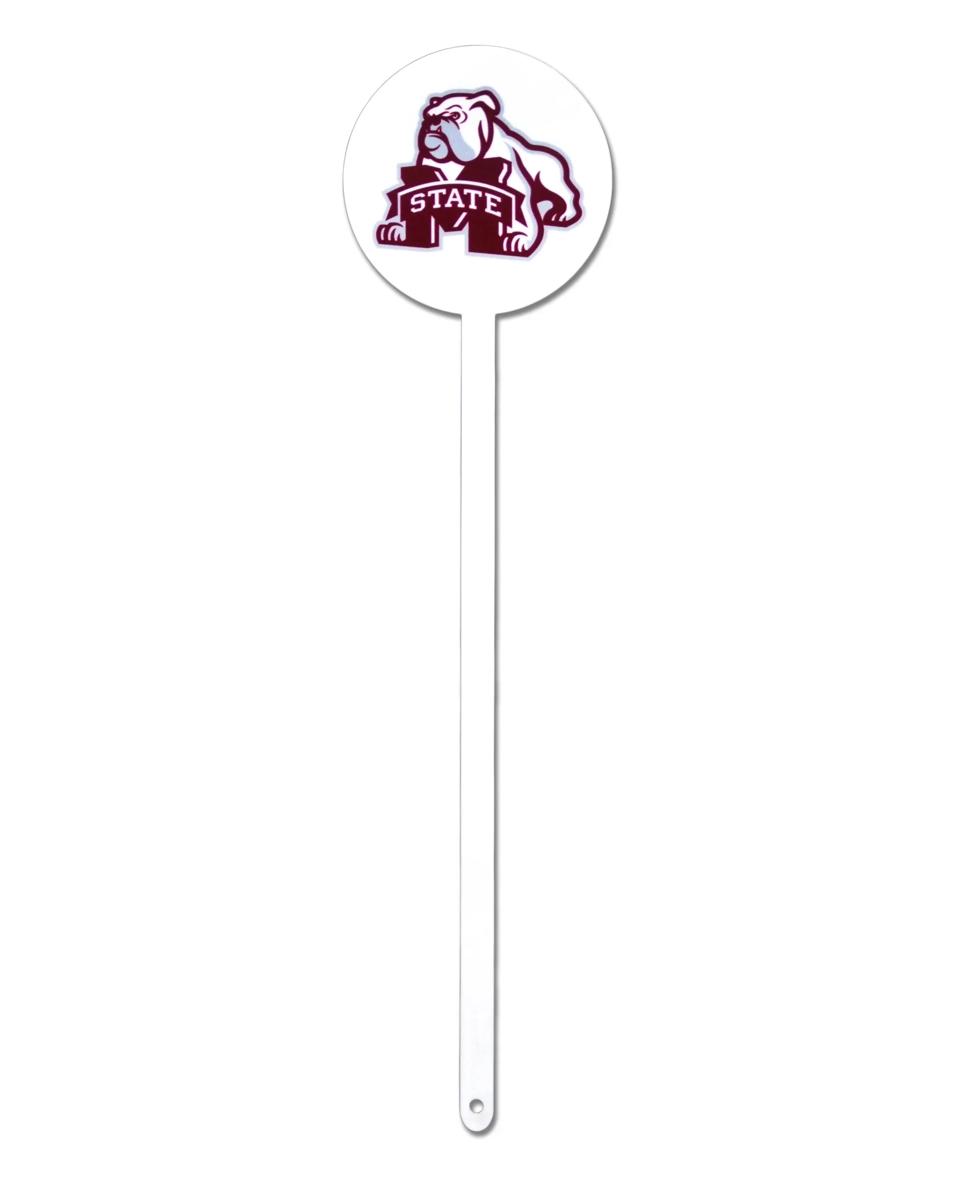 Mississippi State Bulldogs Laser Cut Steel Garden Stake-Dog Over M White