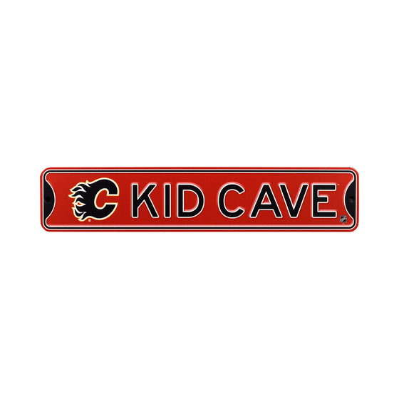 Calgary Flames  Steel Kid Cave Sign
