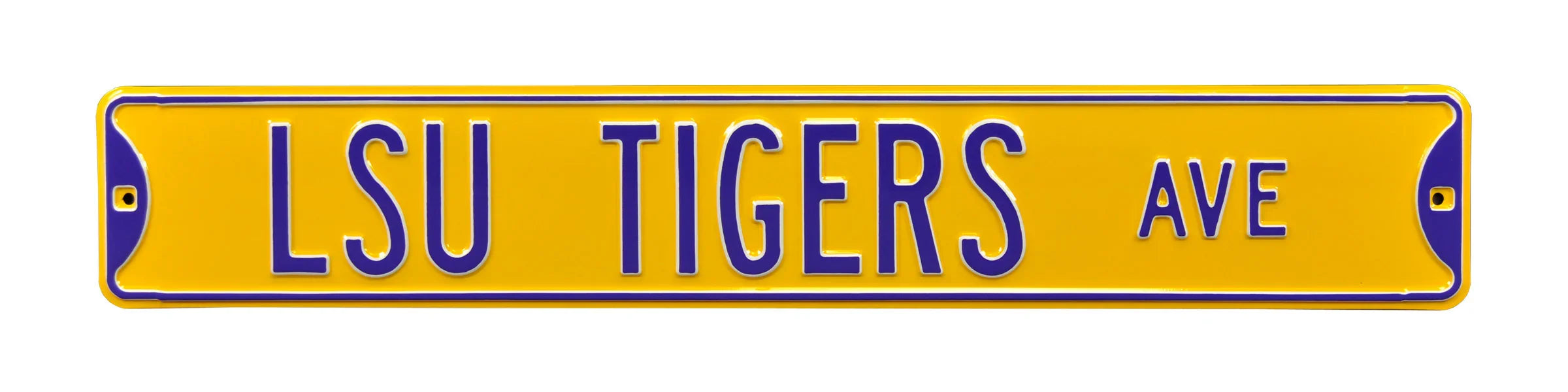 LSU Tigers Steel Street Sign-LSU TIGERS AVENUE on Yellow