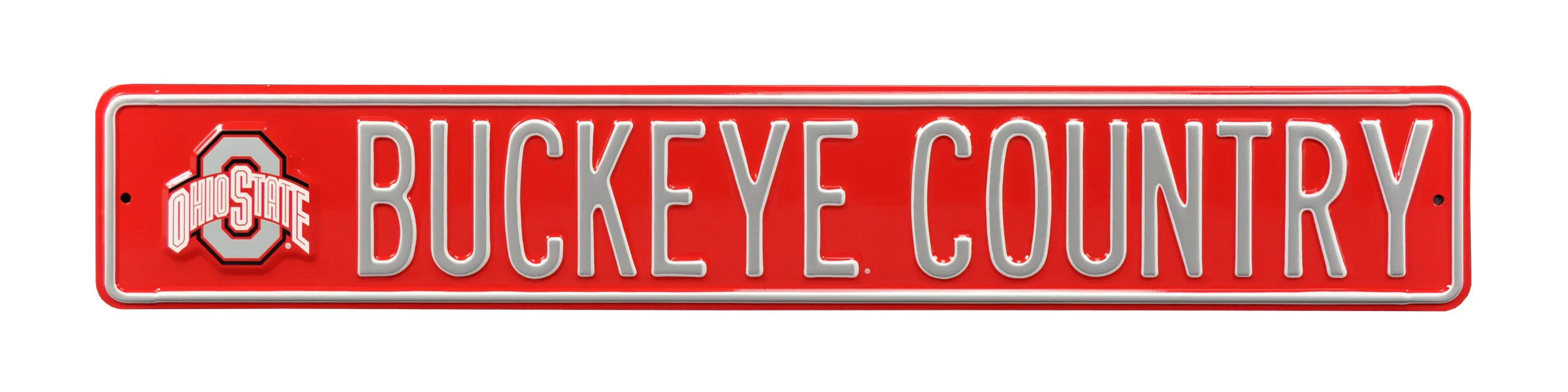 Ohio State Buckeyes Steel Street Sign with Logo-BUCKEYE COUNTRY