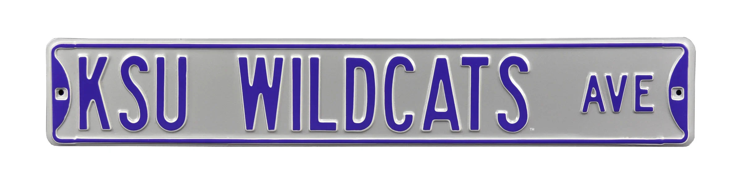 Kansas State Wildcats Steel Street Sign-KSU WILDCATS AVE on Silver