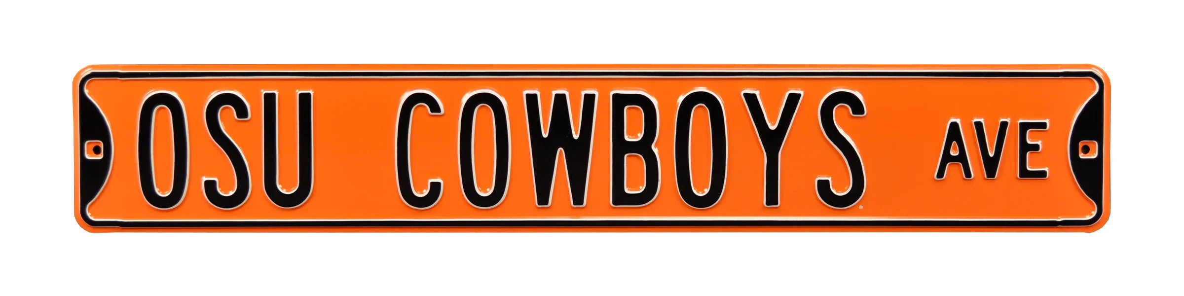 Oklahoma State Cowboys Steel Street Sign-OSU COWBOYS AVE on Orange