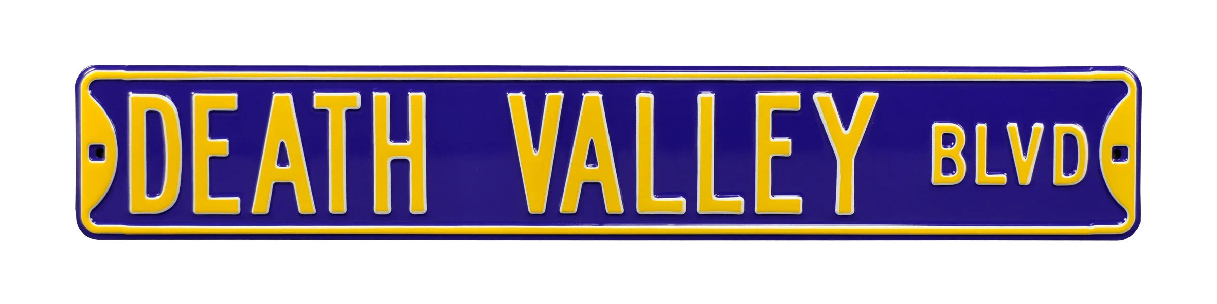 LSU Tigers Steel Street Sign-DEATH VALLEY BLVD
