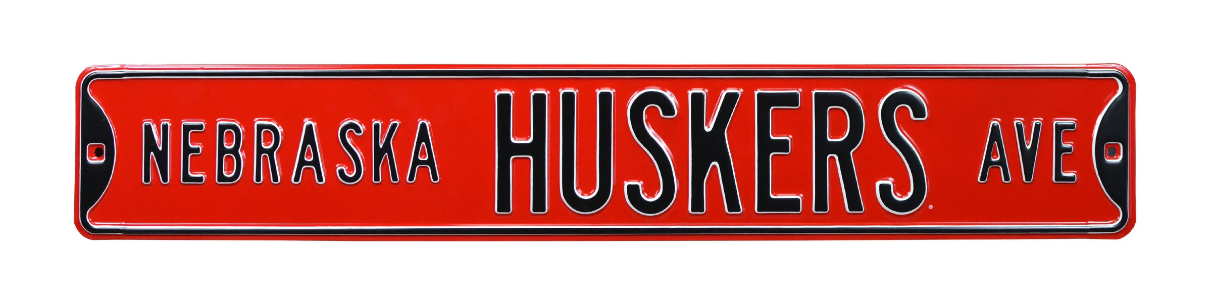 Nebraska Cornhuskers Steel Street Sign-NEBRASKA HUSKERS AVE on Red