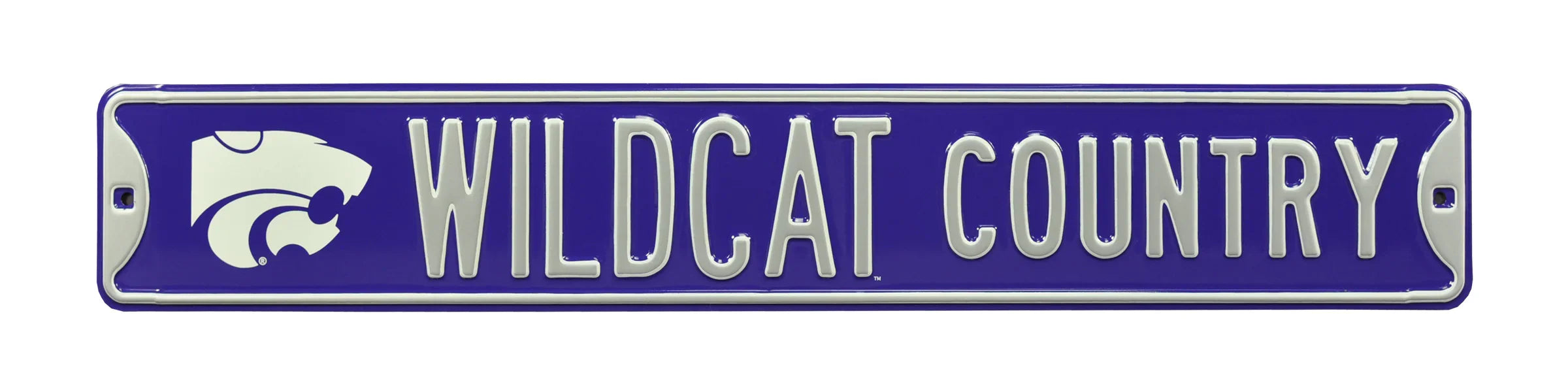 Kansas State Wildcats Steel Street Sign with Logo-WILDCAT COUNTRY