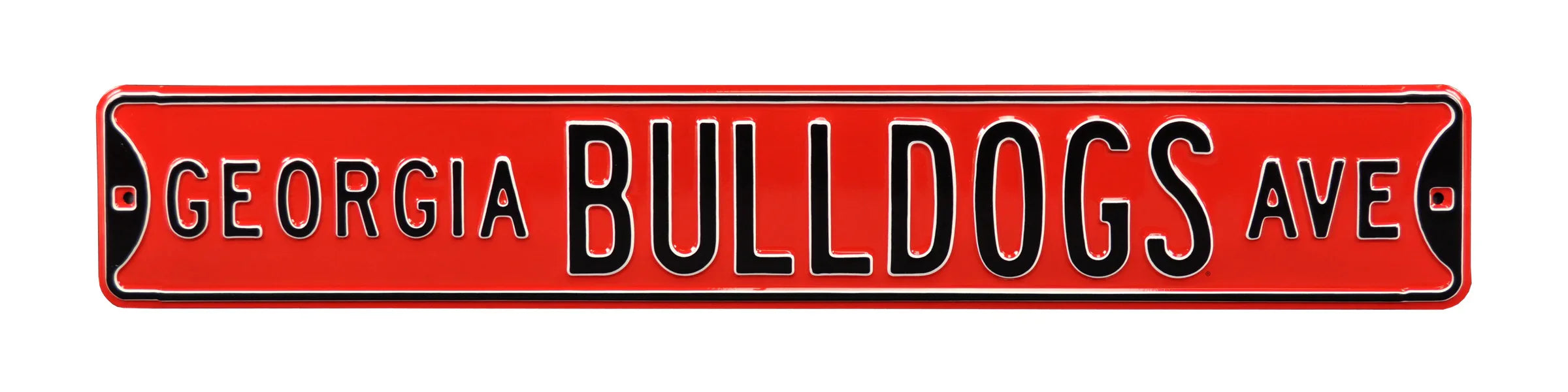 Georgia Bulldogs Steel Street Sign-GEORGIA BULLDOGS AVE on Red