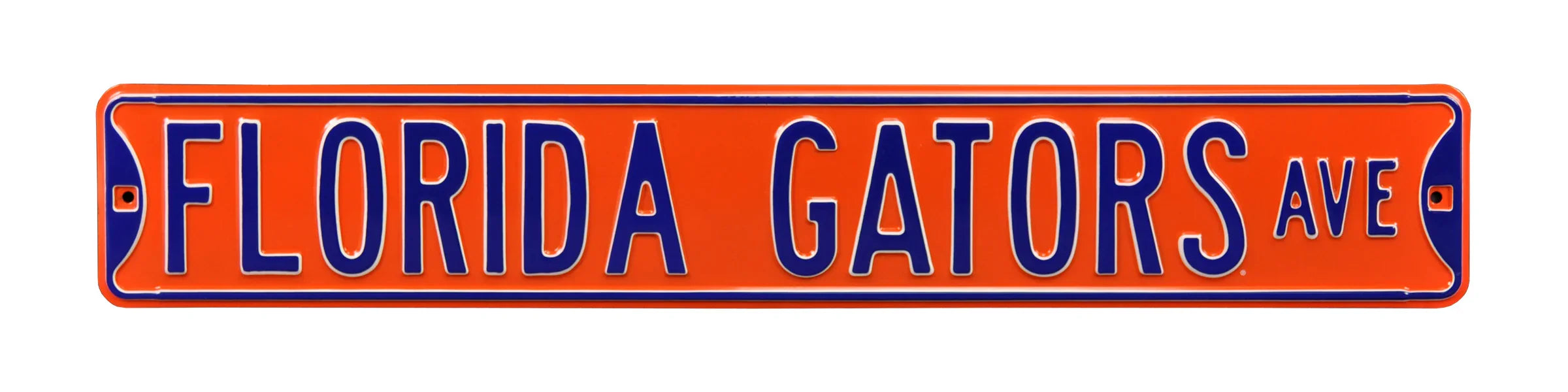 Florida Gators Steel Street Sign-FLORIDA GATORS AVE on Orange