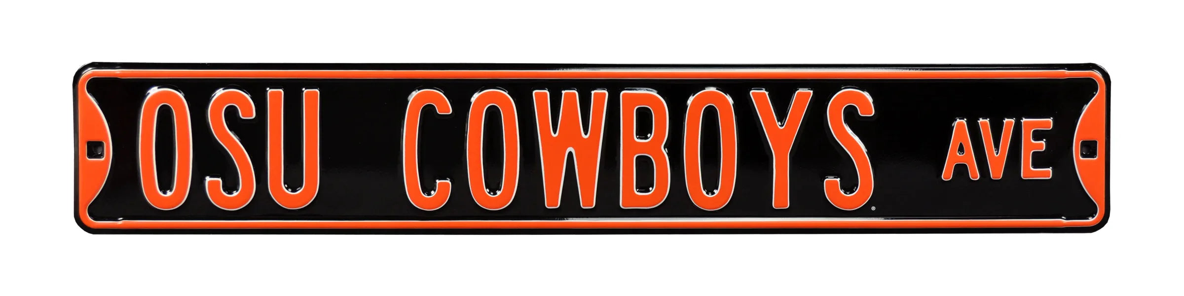 Oklahoma State Cowboys Steel Street Sign-OSU COWBOYS AVE on Black
