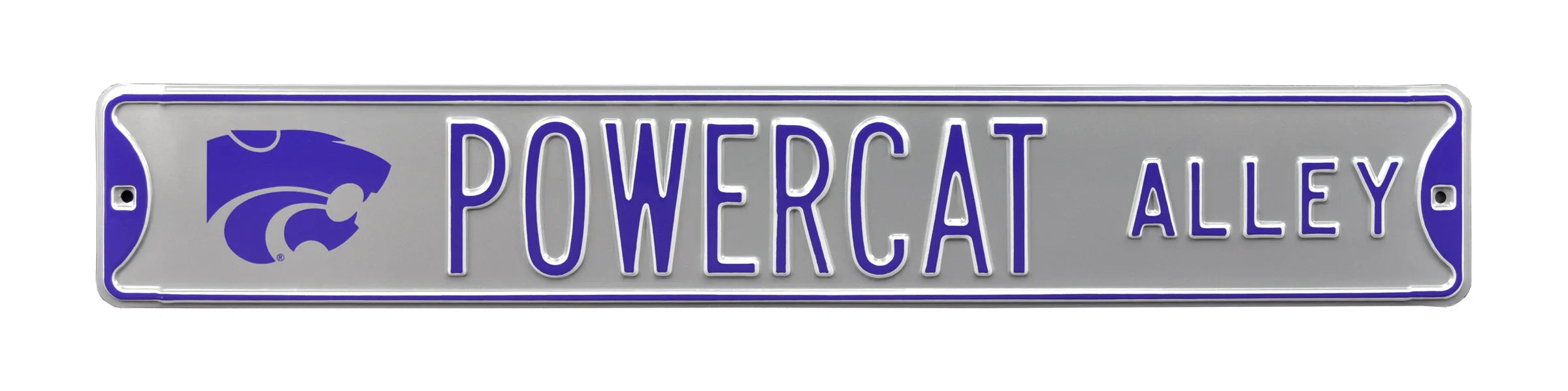 Kansas State Wildcats Steel Street Sign with Logo-POWERCAT ALLEY
