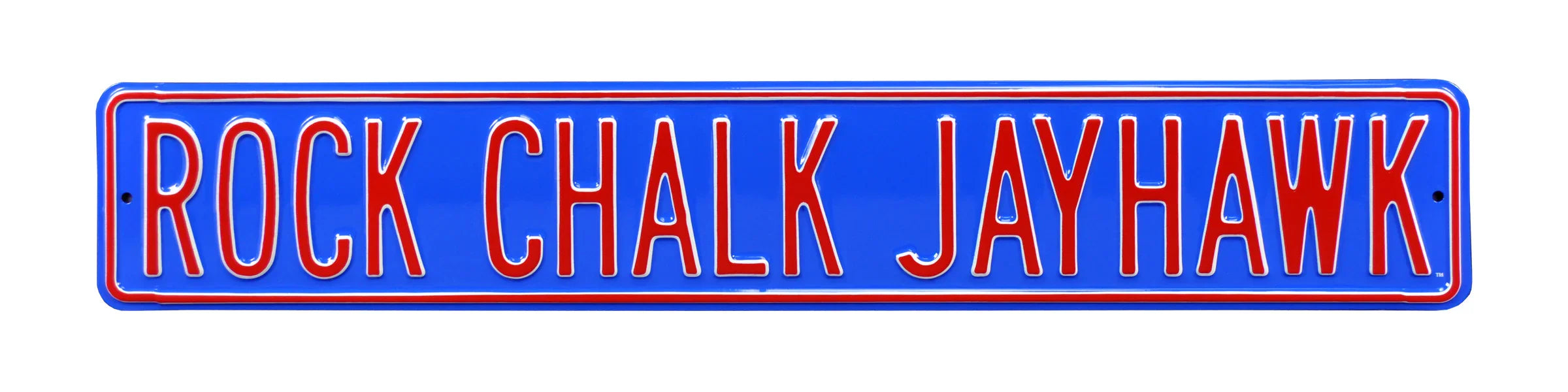 Kansas Jayhawks Steel Street Sign-ROCK CHALK JAYHAWK