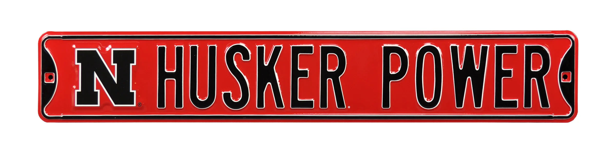 Nebraska Cornhuskers Steel Street Sign with Logo-HUSKER POWER