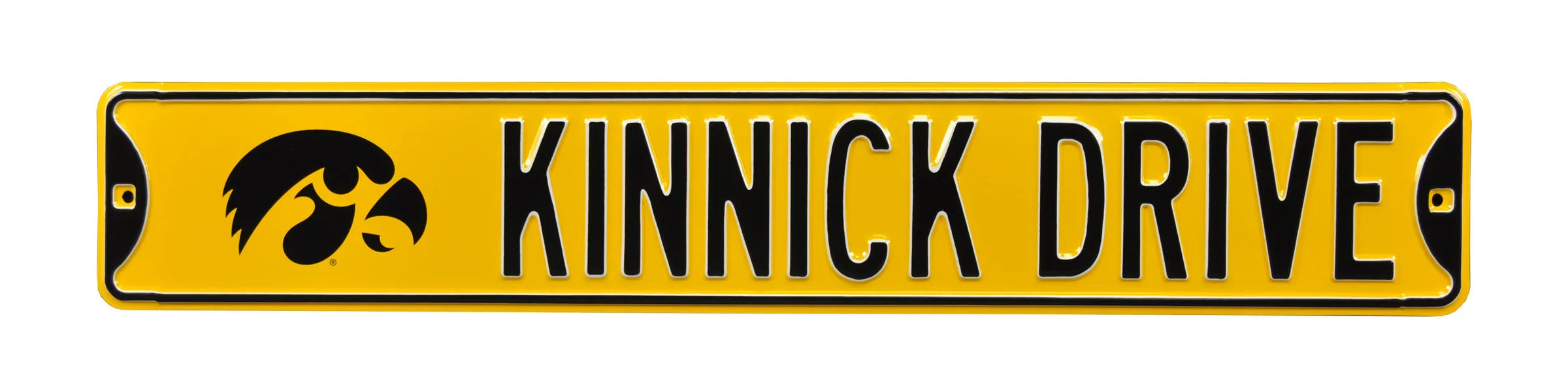 Iowa Hawkeyes Steel Street Sign with Logo-KINNICK DRIVE