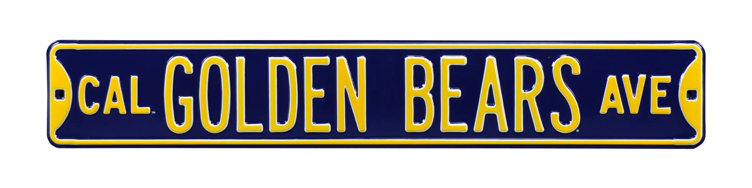 Cal Bears Steel Street Sign-CAL GOLDEN BEARS AVE  on Navy