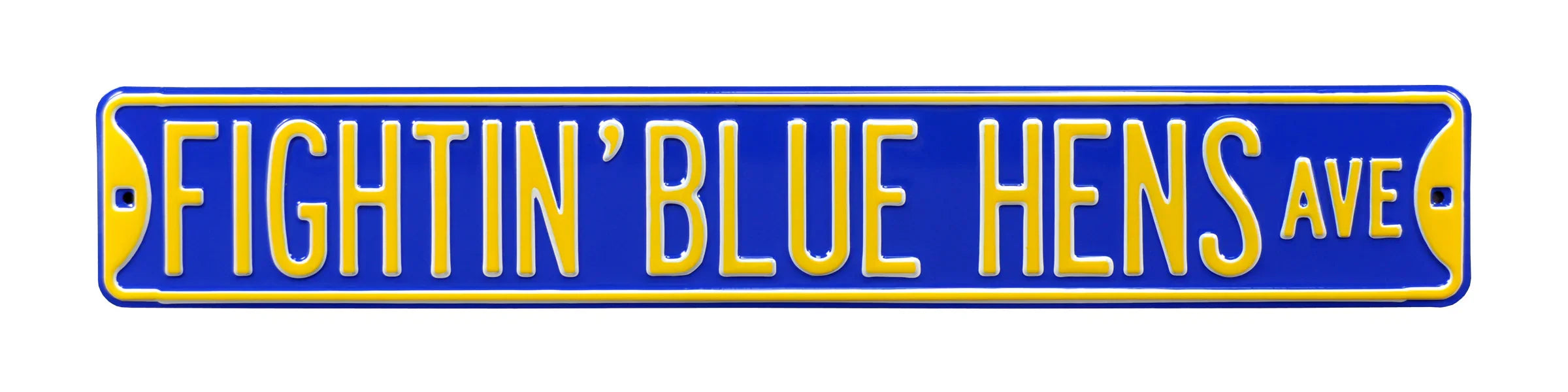 Delaware Blue Hens Steel Street Sign-FIGHTIN' BLUE HENS AVE