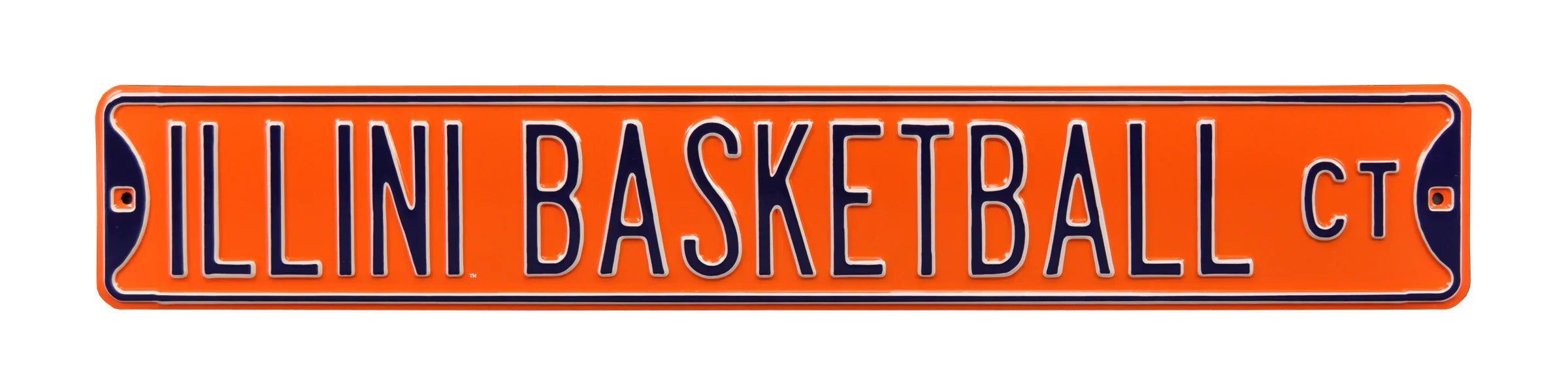 Illinois Fighting Illini Steel Street Sign-ILLINI BASKETBALL CT.
