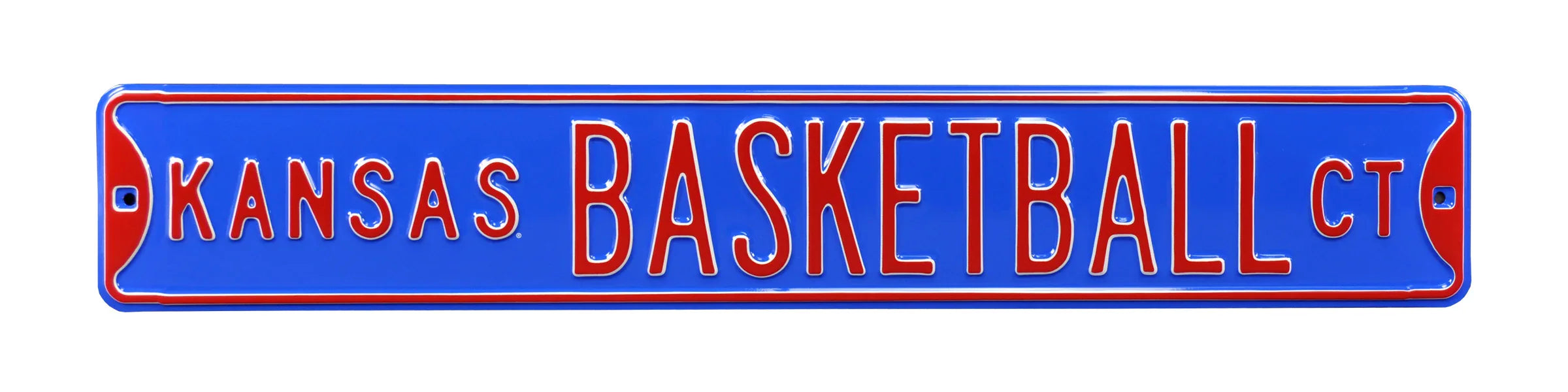 Kansas Jayhawks Steel Street Sign-KANSAS BASKETBALL CT