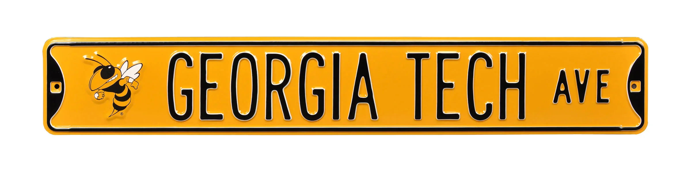 Georgia Tech Steel Street Sign with Logo-GEORGIA TECH AVE