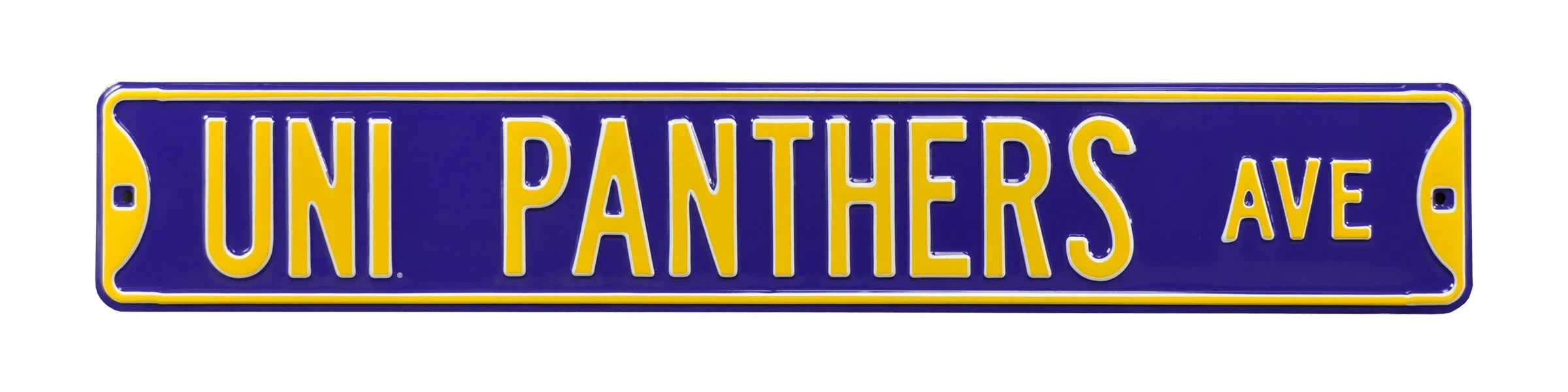Northern Iowa Steel Street Sign-UNI PANTHERS AVE
